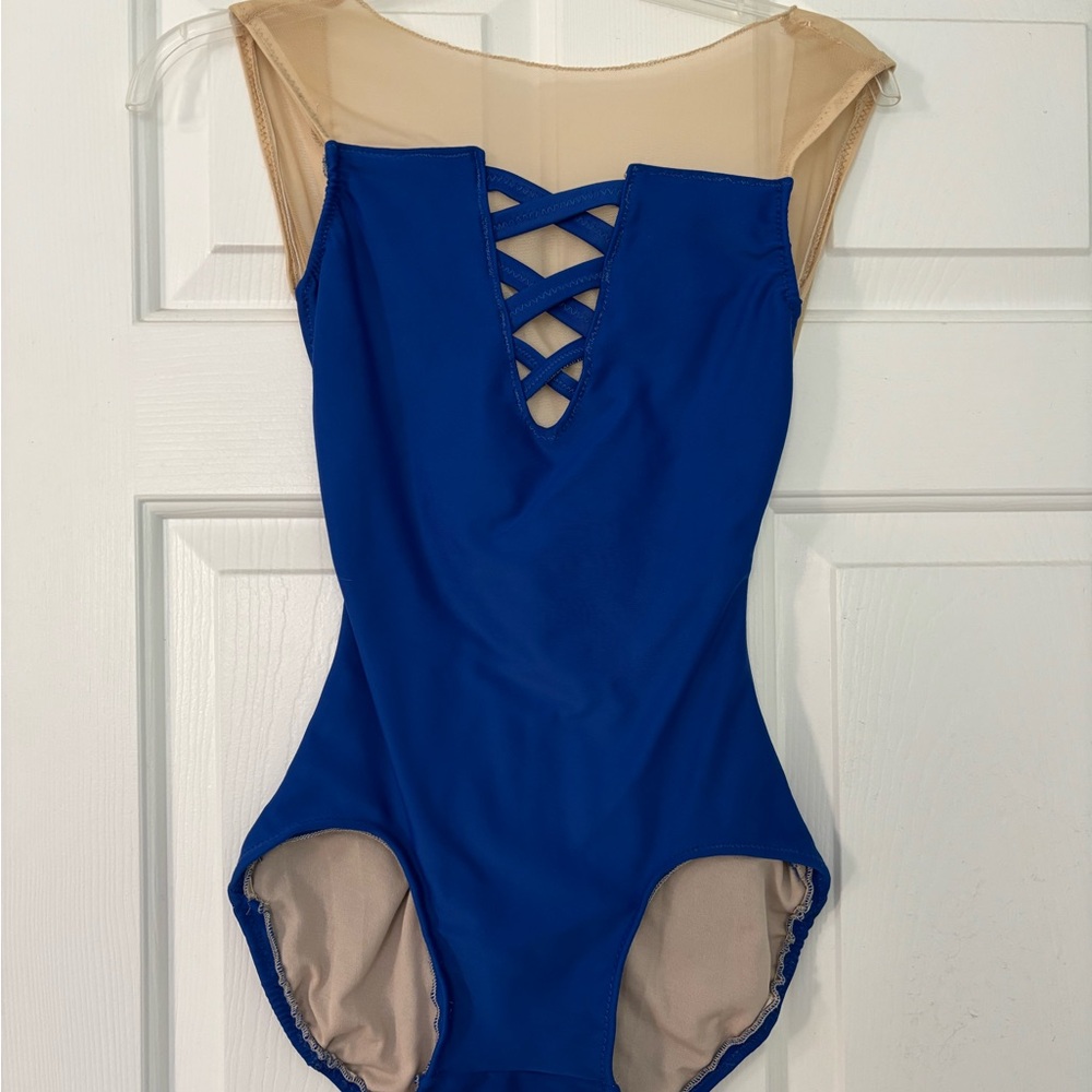 Eleve Dancewear Blue and Beige Leotard